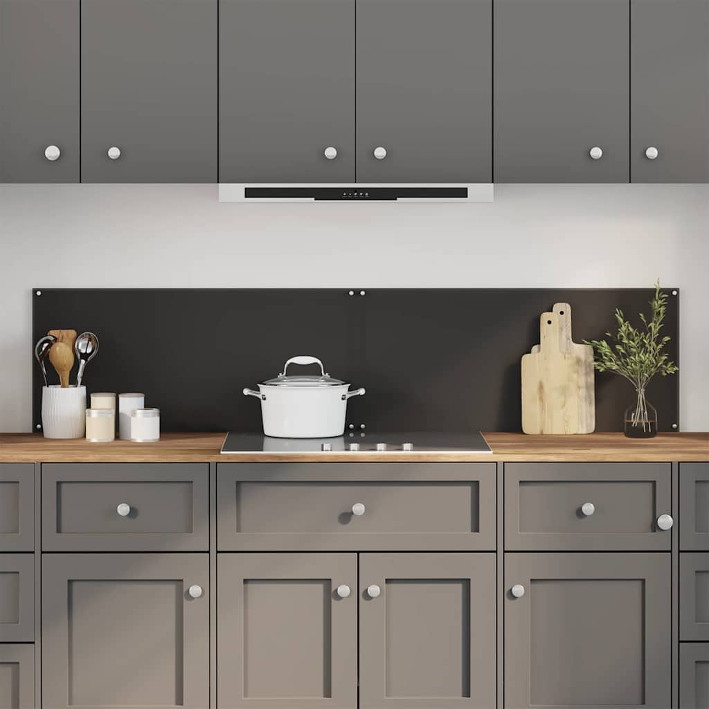 Schienale da cucina 2 pcs Nero 90 x 40 cm vetro temperato