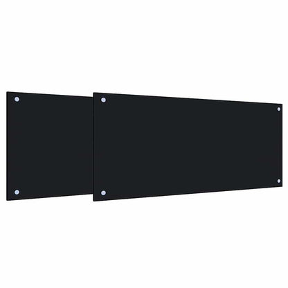 Schienale da cucina 2 pcs Nero 90 x 40 cm vetro temperato