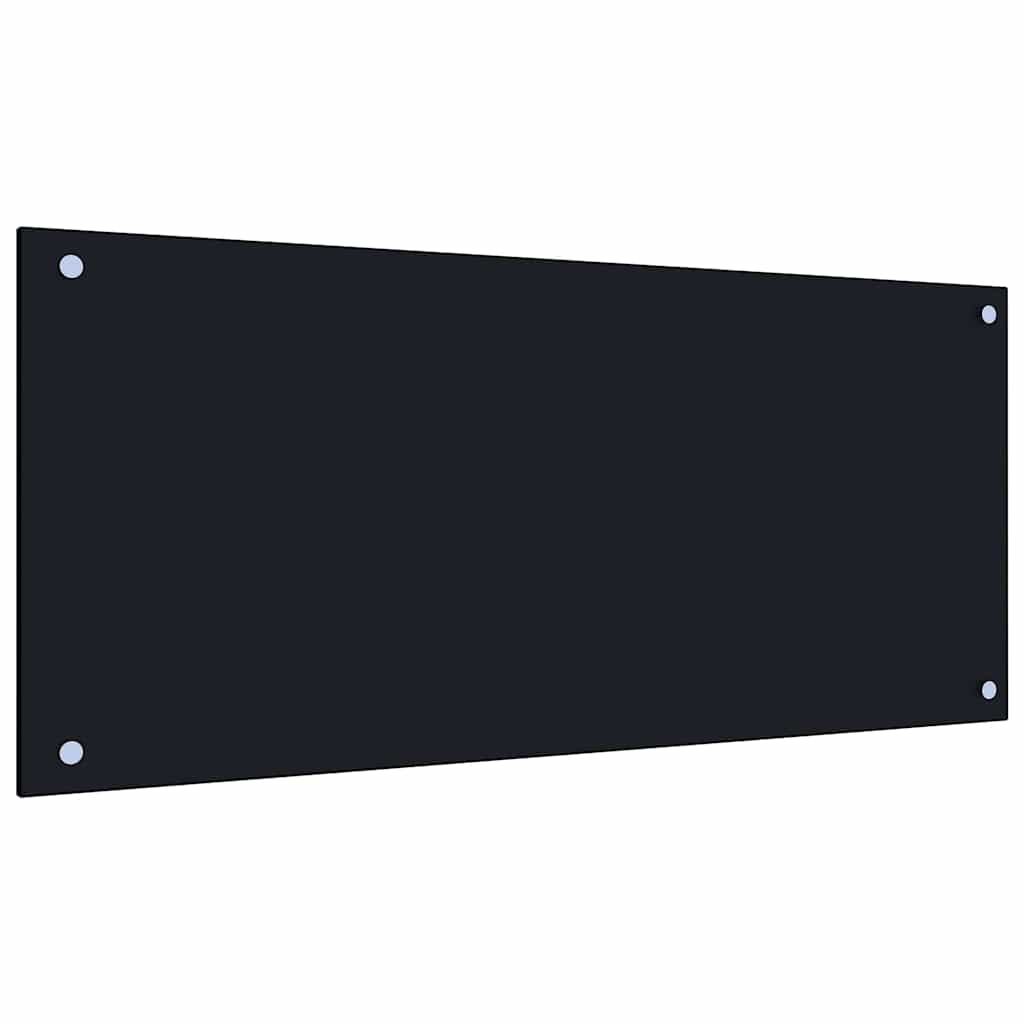 Schienale da cucina 2 pcs Nero 90 x 40 cm vetro temperato