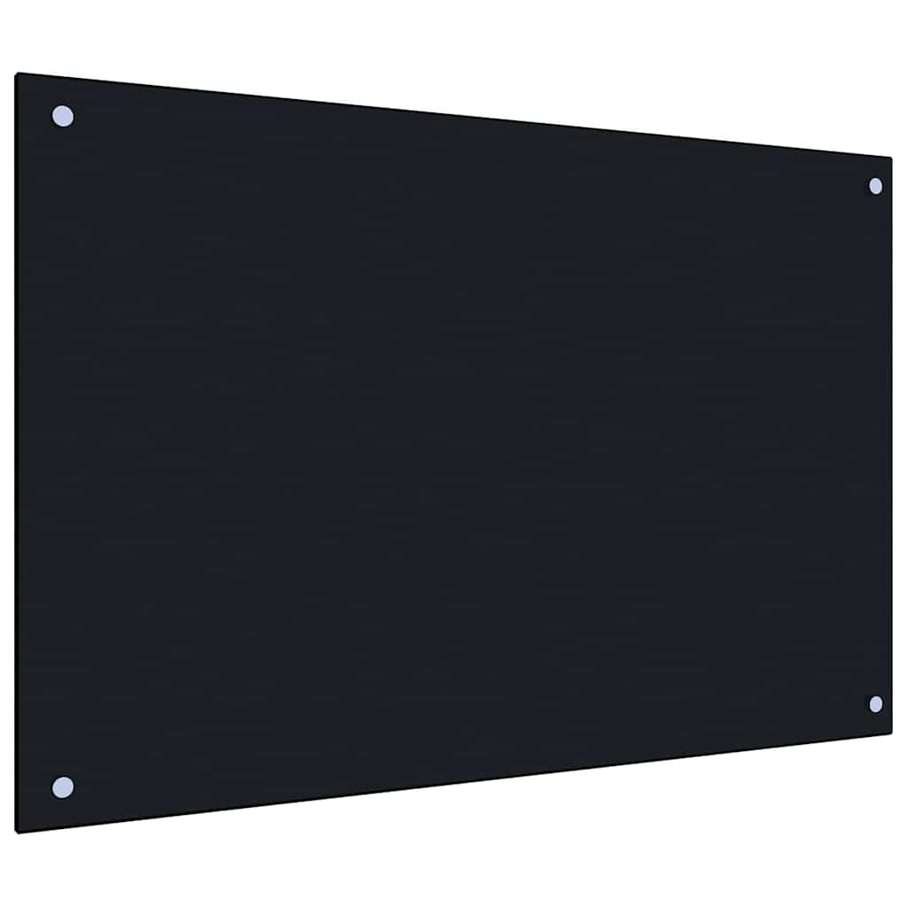 Schienale da cucina 2 pcs Nero 90 x 60 cm vetro temperato