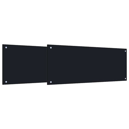 Schienale da cucina 2 pcs Nero 100 x 40 cm vetro temperato