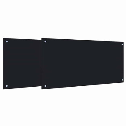 Schienale da cucina 2 pcs Nero 100 x 50 cm vetro temperato