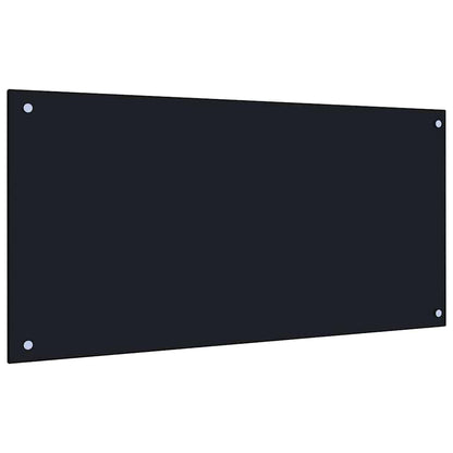 Schienale da cucina 2 pcs Nero 100 x 50 cm vetro temperato