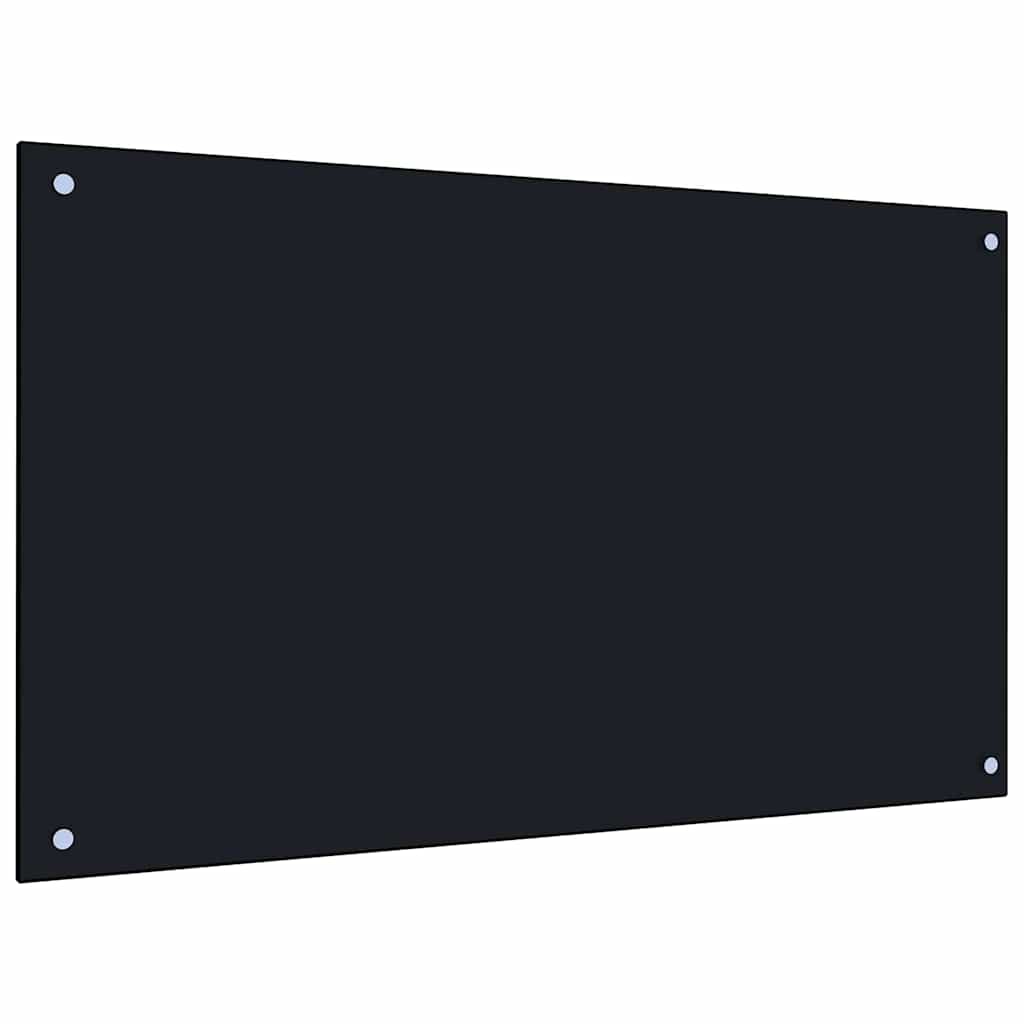 Schienale da cucina 2 pcs Nero 100 x 60 cm vetro temperato