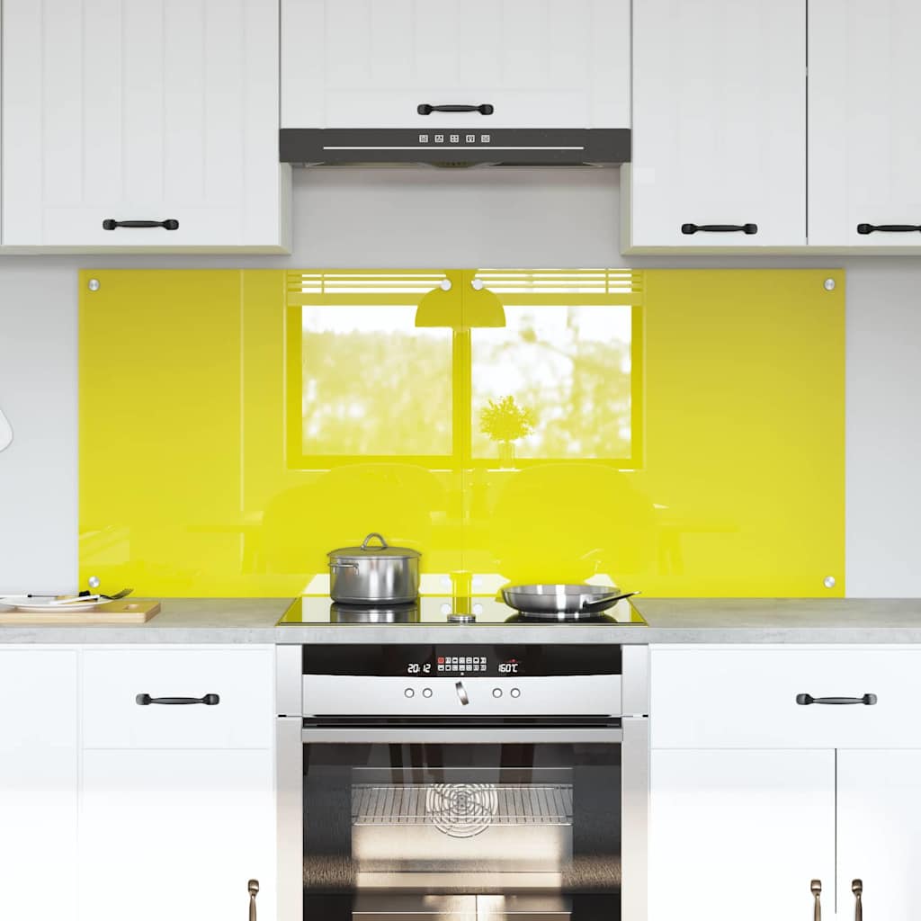 Schienale da cucina 2 pcs Giallo 70 x 60 cm vetro temperato