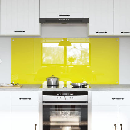 Schienale da cucina 2 pcs Giallo 70 x 60 cm vetro temperato