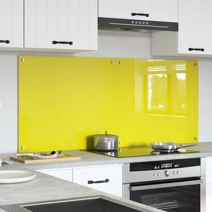 Schienale da cucina 2 pcs Giallo 70 x 60 cm vetro temperato