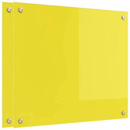 Schienale da cucina 2 pcs Giallo 70 x 60 cm vetro temperato