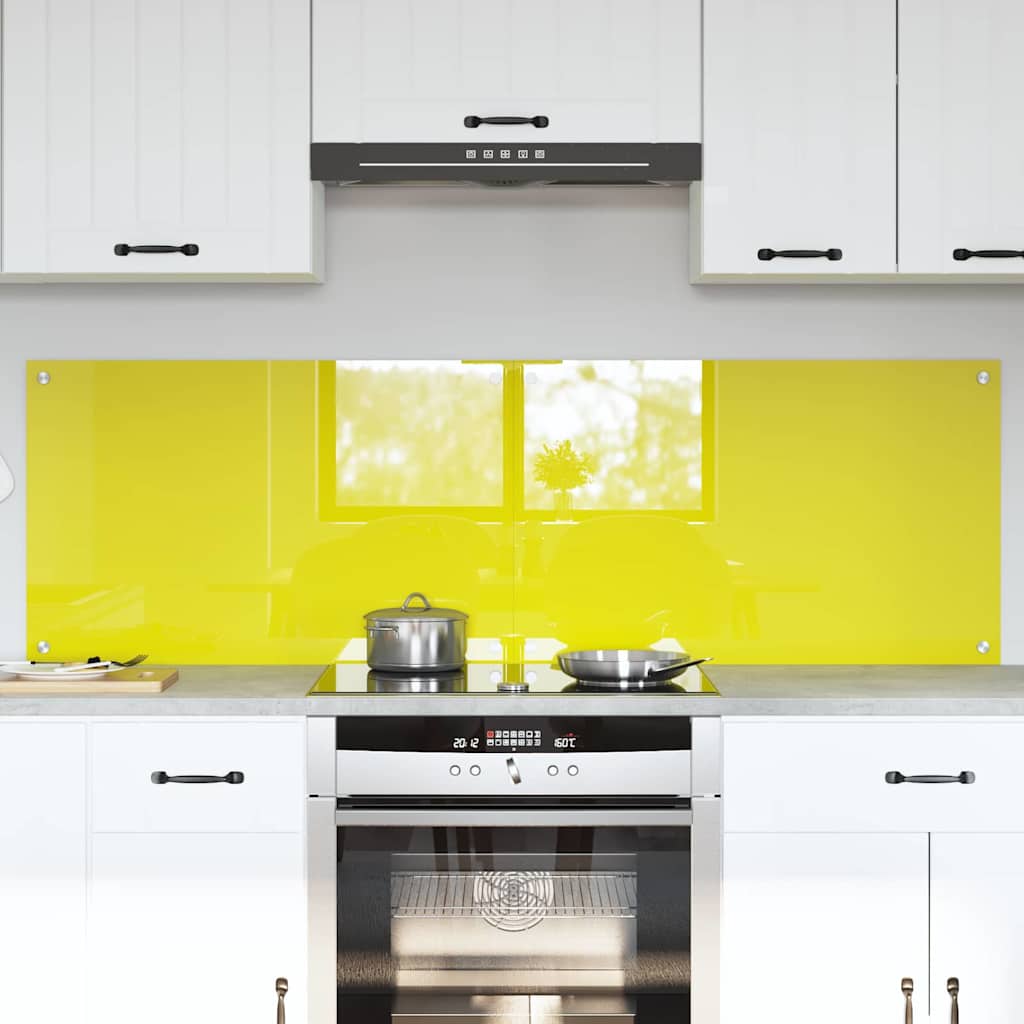 Schienale da cucina 2 pcs Giallo 80 x 50 cm vetro temperato