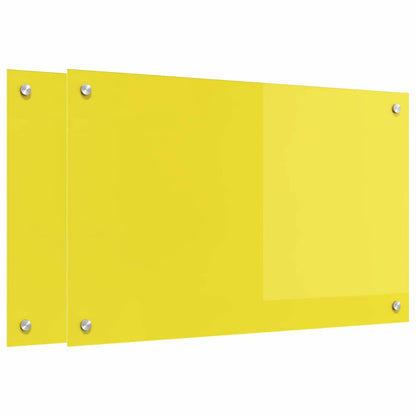Schienale da cucina 2 pcs Giallo 80 x 50 cm vetro temperato