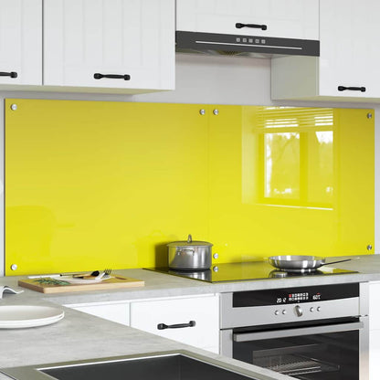 Schienale da cucina 2 pcs Giallo 80 x 60 cm vetro temperato