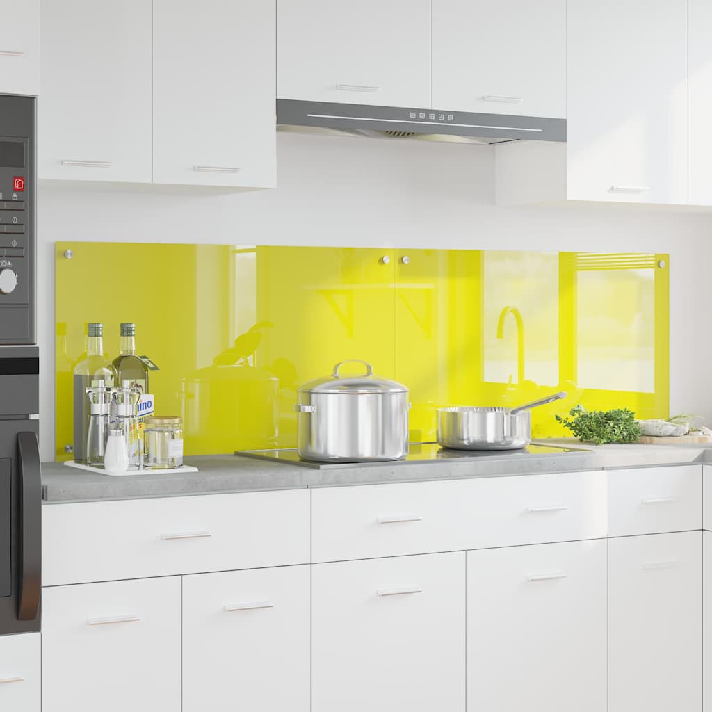 Schienale da cucina 2 pcs Giallo 90 x 50 cm vetro temperato