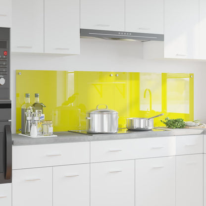 Schienale da cucina 2 pcs Giallo 90 x 50 cm vetro temperato