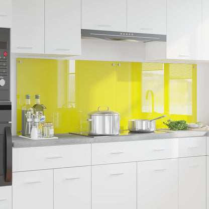 Schienale da cucina 2 pcs Giallo 90 x 60 cm vetro temperato