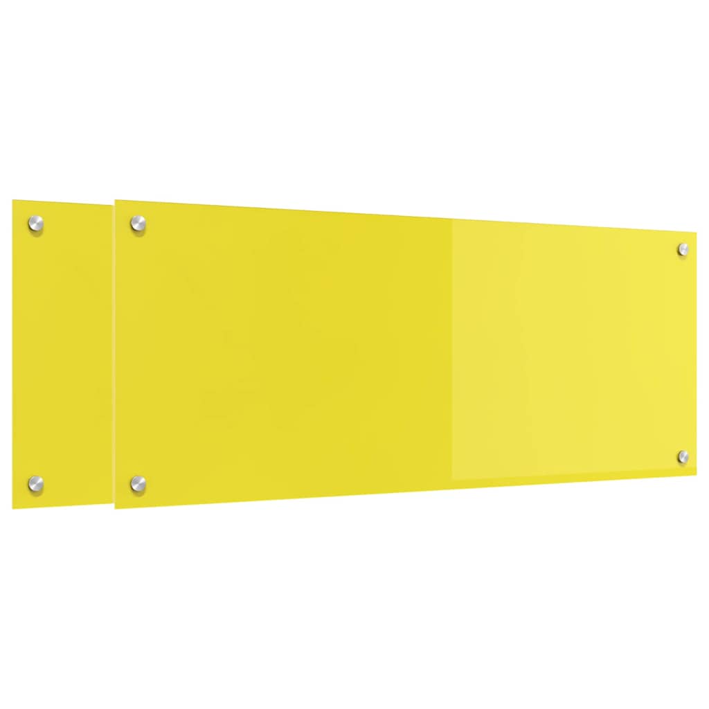 Schienale da cucina 2 pcs Giallo 100 x 40 cm vetro temperato
