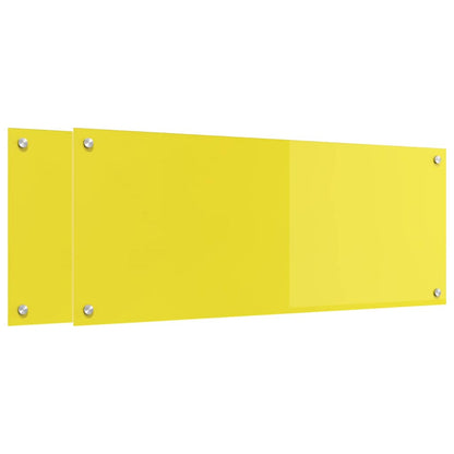 Schienale da cucina 2 pcs Giallo 100 x 40 cm vetro temperato