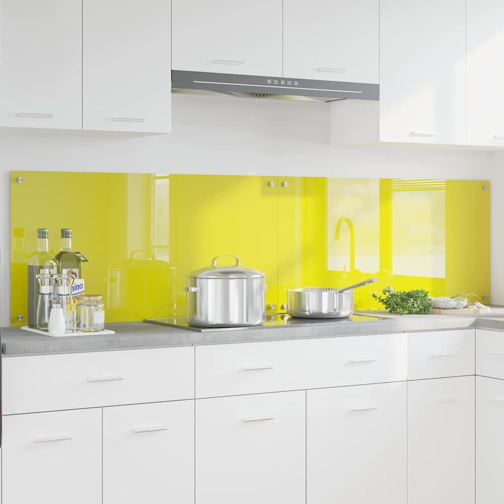 Schienale da cucina 2 pcs Giallo 100 x 50 cm vetro temperato