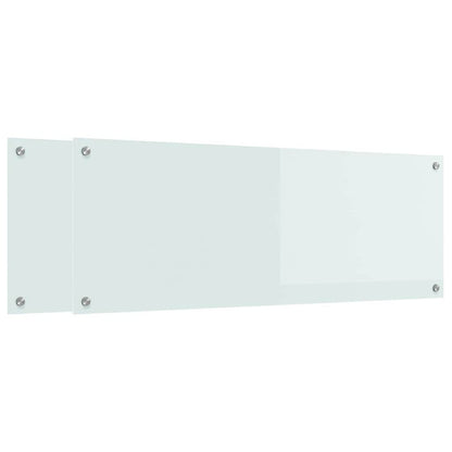 Schienale da cucina 2 pcs Bianco 110 x 40 cm vetro temperato