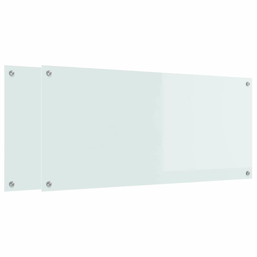 Schienale da cucina 2 pcs Bianco 110 x 50 cm vetro temperato