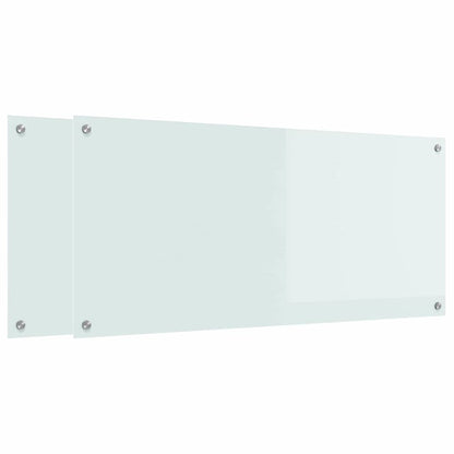 Schienale da cucina 2 pcs Bianco 110 x 50 cm vetro temperato