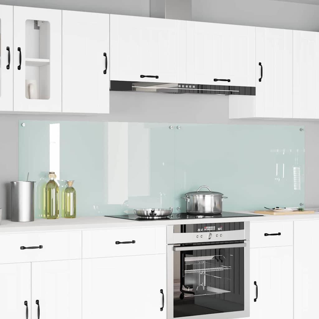Schienale da cucina 2 pcs Bianco 110 x 60 cm vetro temperato