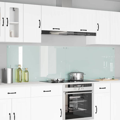 Schienale da cucina 2 pcs Bianco 110 x 60 cm vetro temperato