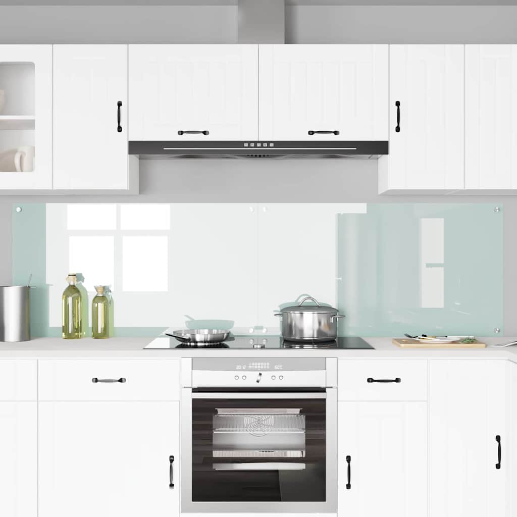 Schienale da cucina 2 pcs Bianco 110 x 60 cm vetro temperato