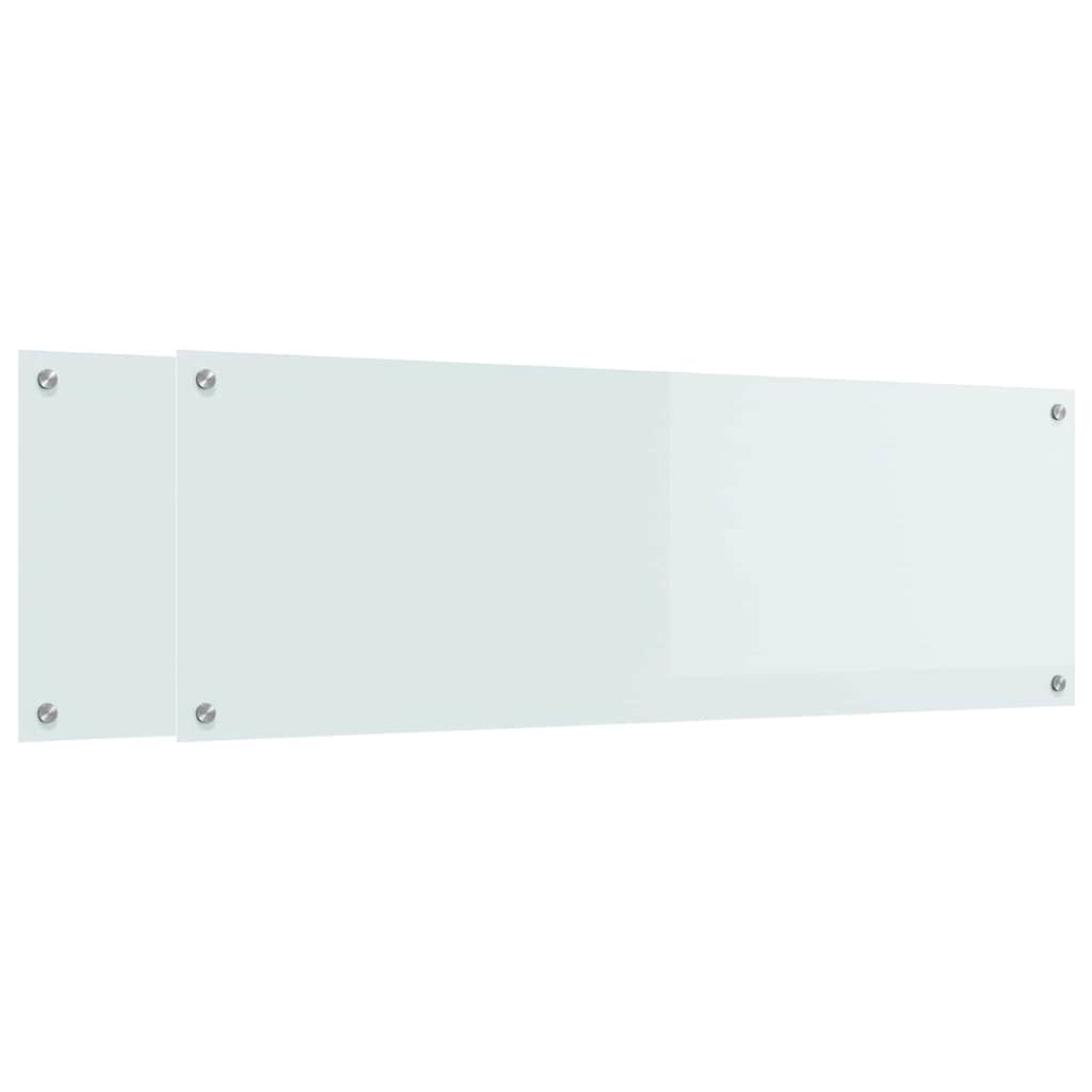 Schienale da cucina 2 pcs Bianco 120 x 40 cm vetro temperato