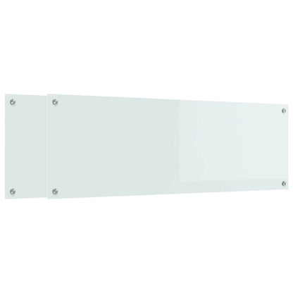 Schienale da cucina 2 pcs Bianco 120 x 40 cm vetro temperato