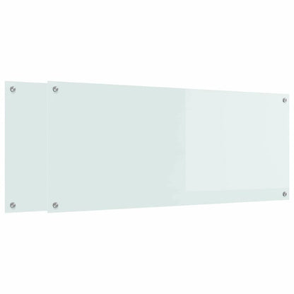 Schienale da cucina 2 pcs Bianco 120 x 50 cm vetro temperato