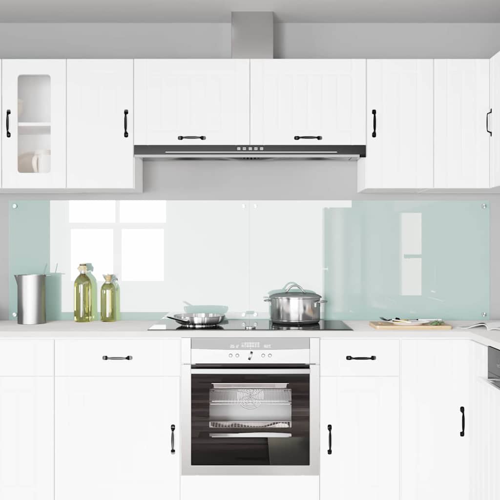 Schienale da cucina 2 pcs Bianco 120 x 60 cm vetro temperato