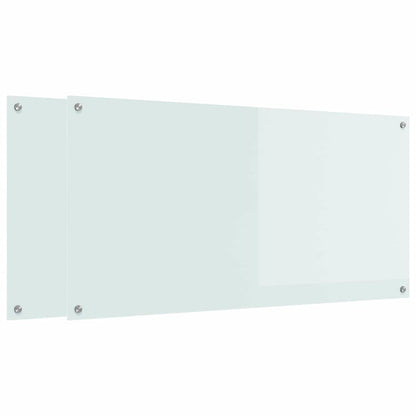 Schienale da cucina 2 pcs Bianco 120 x 60 cm vetro temperato