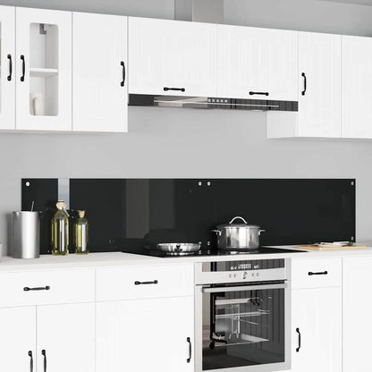 Schienale da cucina 2 pcs Nero 110 x 40 cm vetro temperato