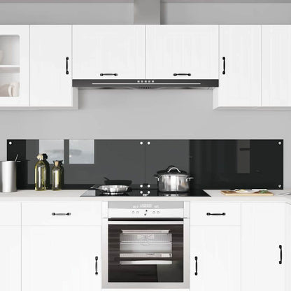 Schienale da cucina 2 pcs Nero 110 x 40 cm vetro temperato