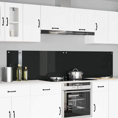 Schienale da cucina 2 pcs Nero 110 x 50 cm vetro temperato