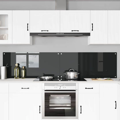 Schienale da cucina 2 pcs Nero 110 x 50 cm vetro temperato