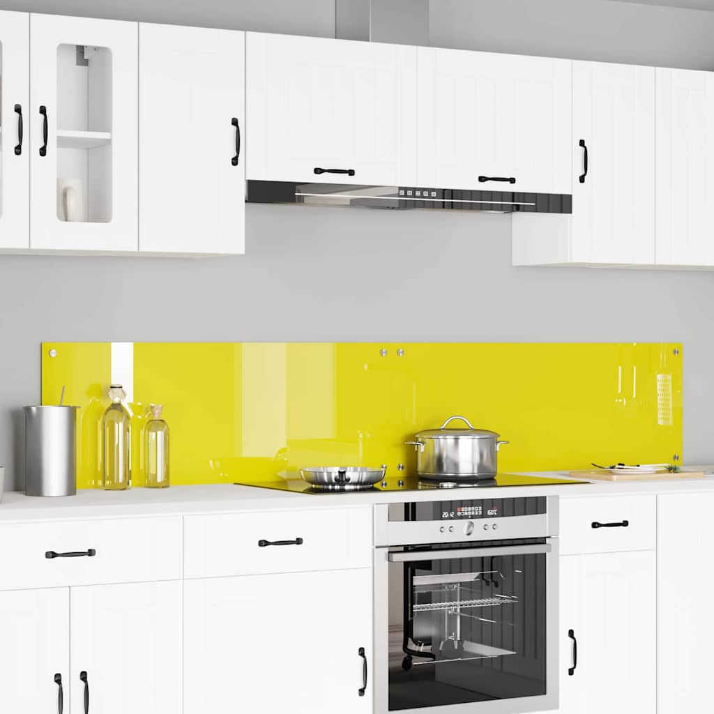 Schienale da cucina 2 pcs Giallo 110 x 40 cm vetro temperato