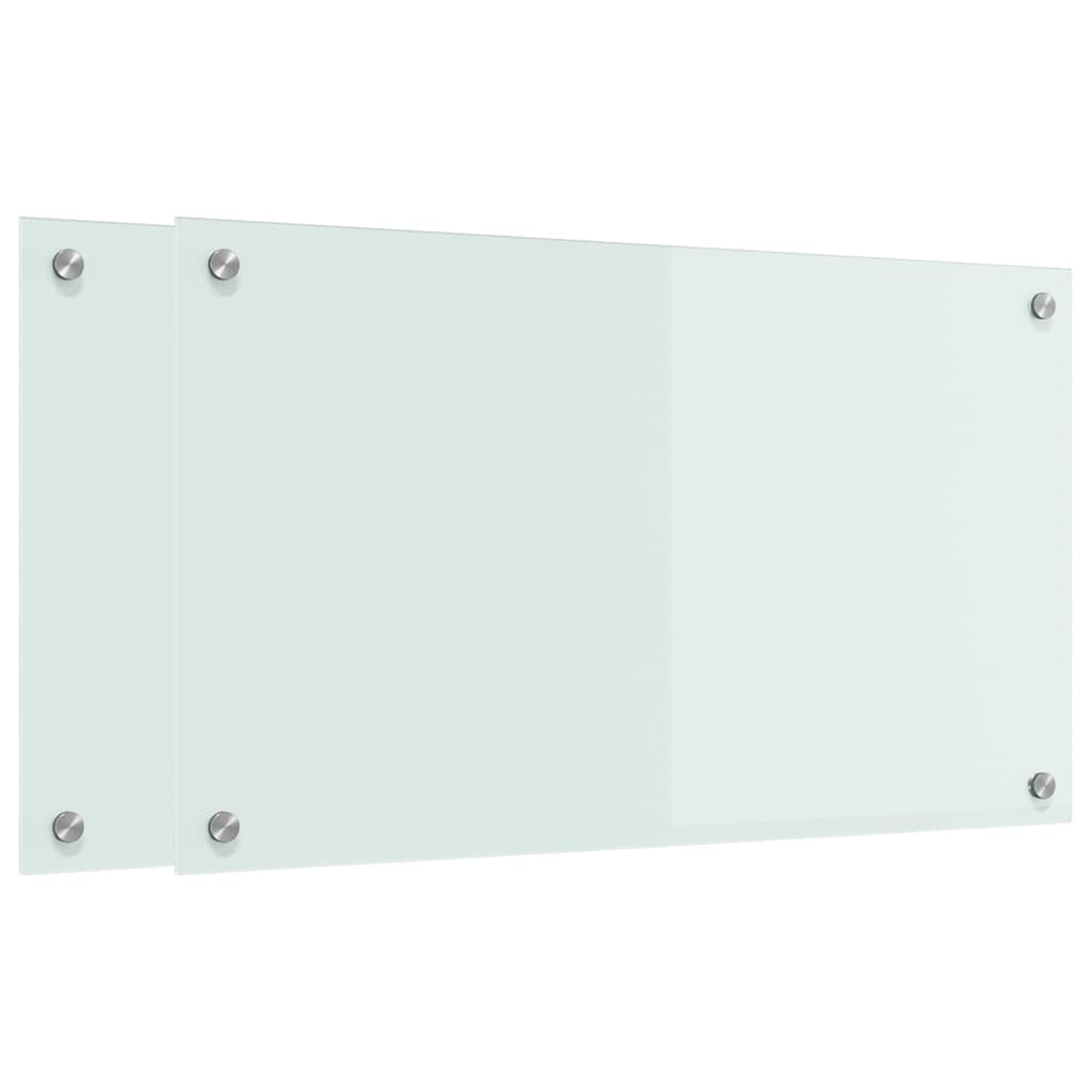 Schienale da cucina 2 pcs Bianco 70 x 40 cm vetro temperato