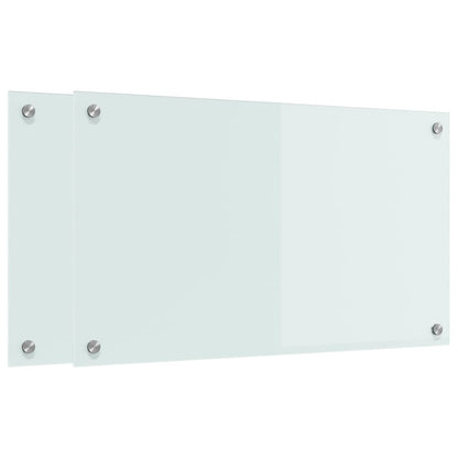 Schienale da cucina 2 pcs Bianco 70 x 40 cm vetro temperato