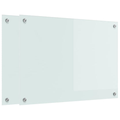 Schienale da cucina 2 pcs Bianco 70 x 50 cm vetro temperato