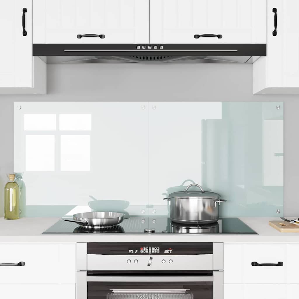 Schienale da cucina 2 pcs Bianco 70 x 60 cm vetro temperato