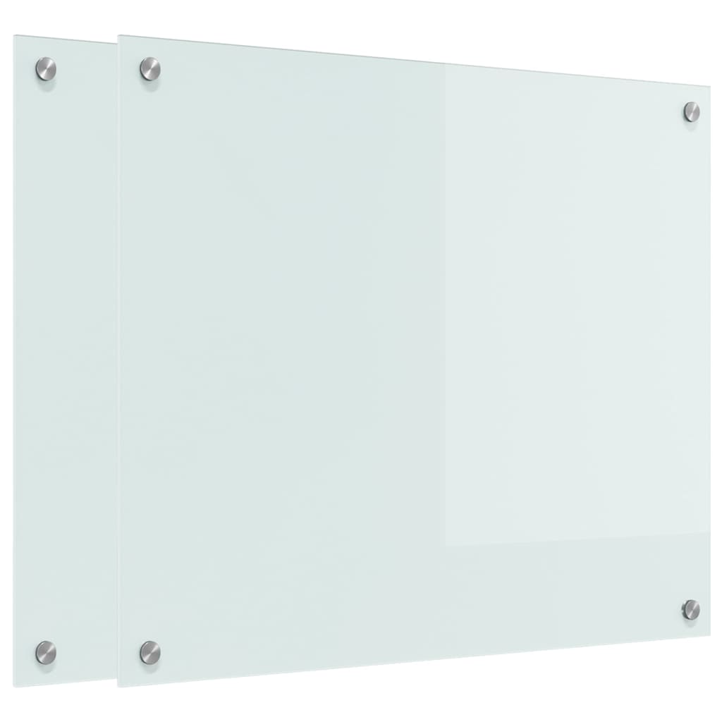 Schienale da cucina 2 pcs Bianco 70 x 60 cm vetro temperato
