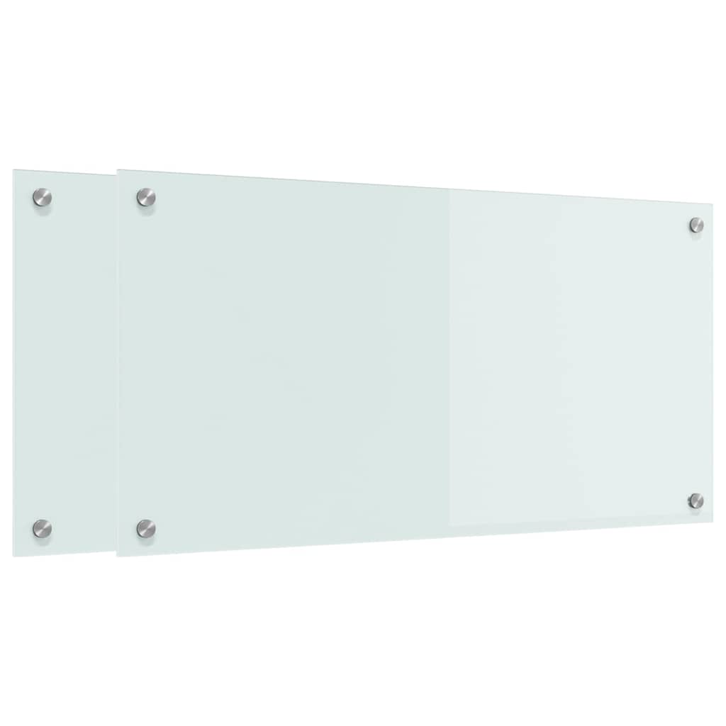 Schienale da cucina 2 pcs Bianco 80 x 40 cm vetro temperato