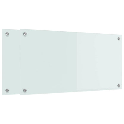 Schienale da cucina 2 pcs Bianco 80 x 40 cm vetro temperato