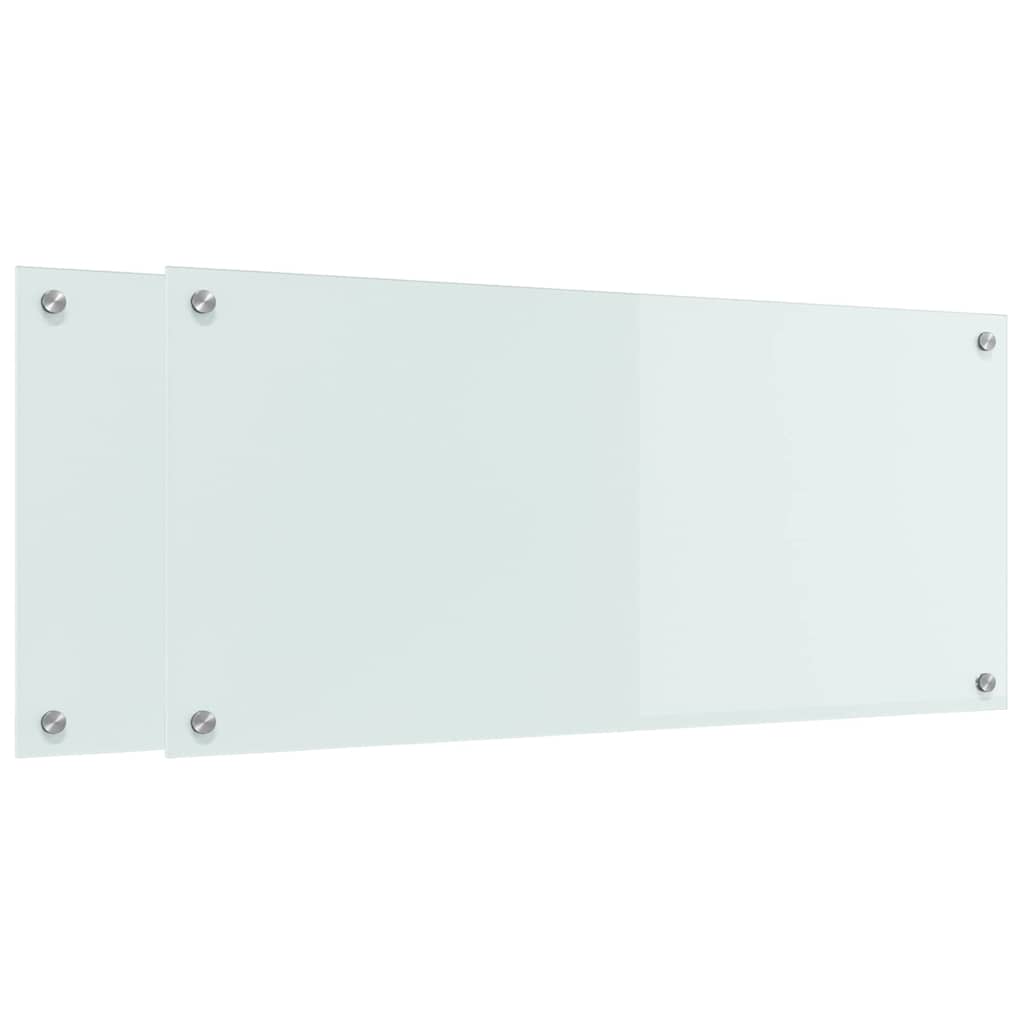 Schienale da cucina 2 pcs Bianco 90 x 40 cm vetro temperato
