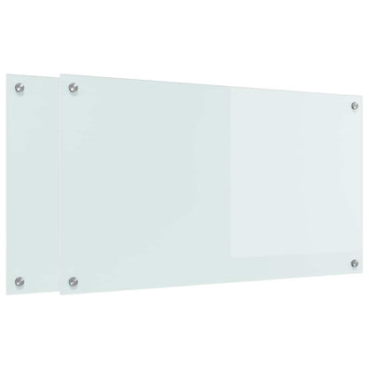 Schienale da cucina 2 pcs Bianco 90 x 50 cm vetro temperato