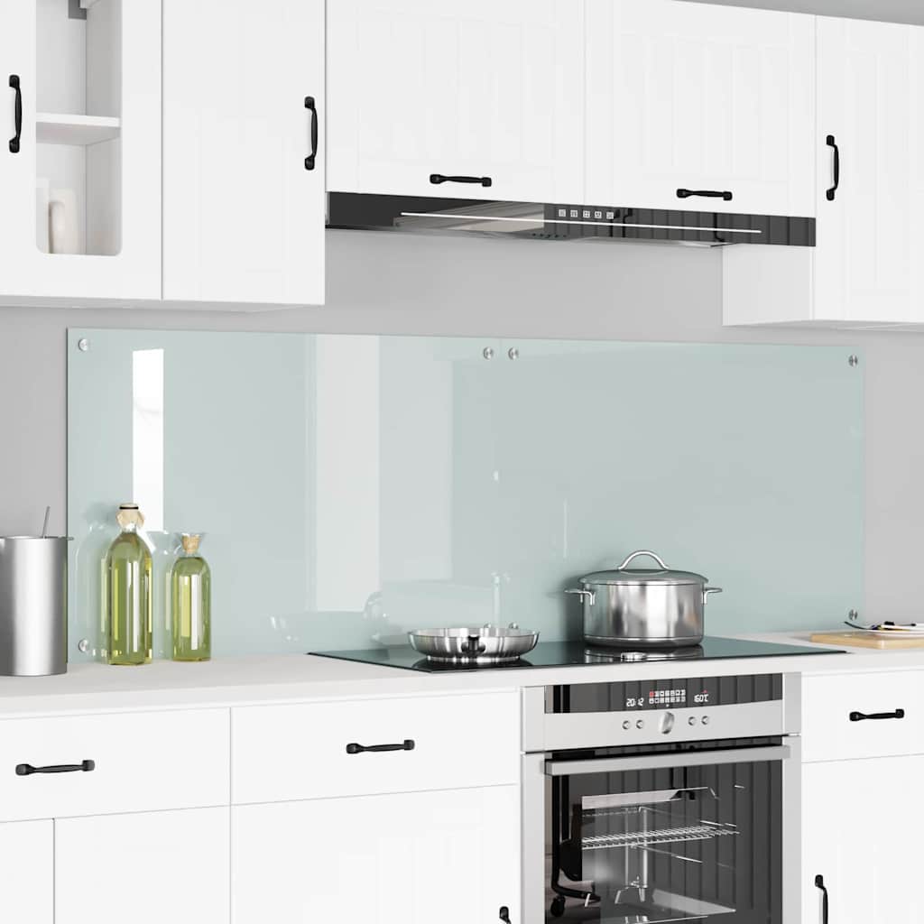 Schienale da cucina 2 pcs Bianco 90 x 60 cm vetro temperato