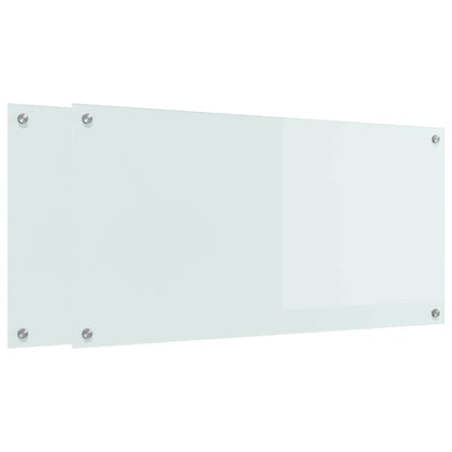 Schienale da cucina 2 pcs Bianco 100 x 50 cm vetro temperato