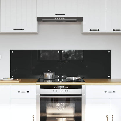 Schienale da cucina 2 pcs Nero 70 x 40 cm vetro temperato