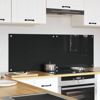 Schienale da cucina 2 pcs Nero 70 x 50 cm vetro temperato